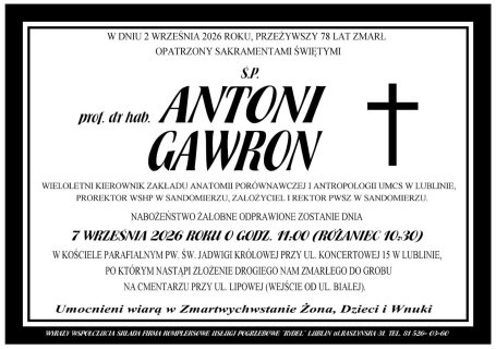 prof. dr hab. Antoni Gawron