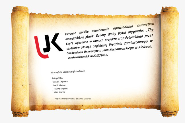 Papirus z informacjami i autorami tłumaczenia