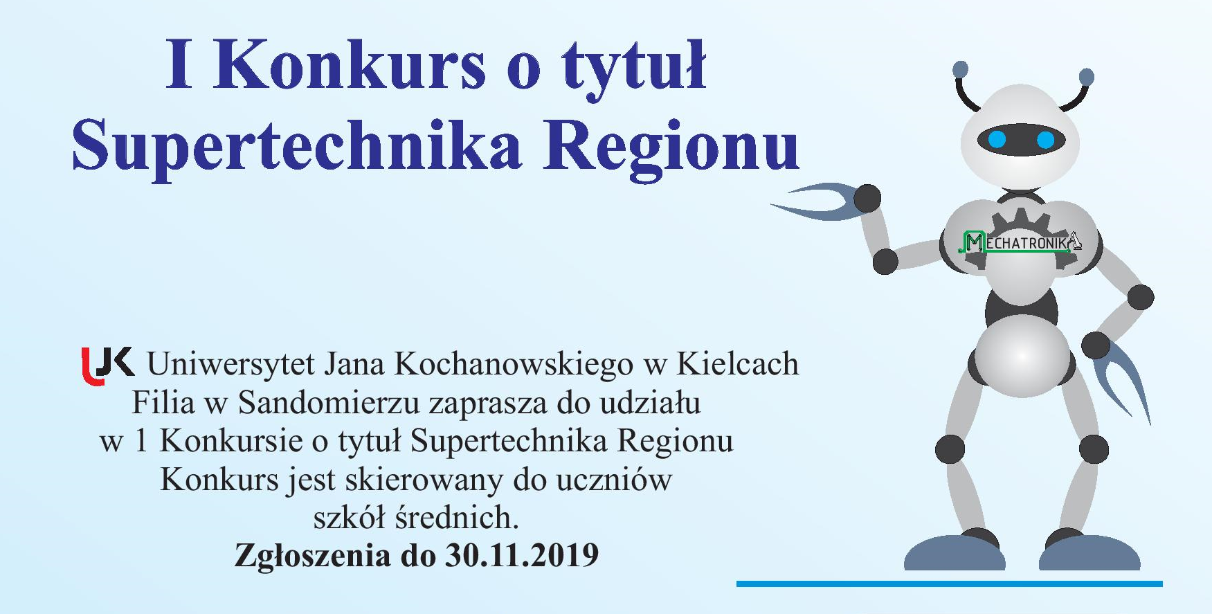 Plakat reklamowy I konkursu o tytuł Supertechnika Regionu