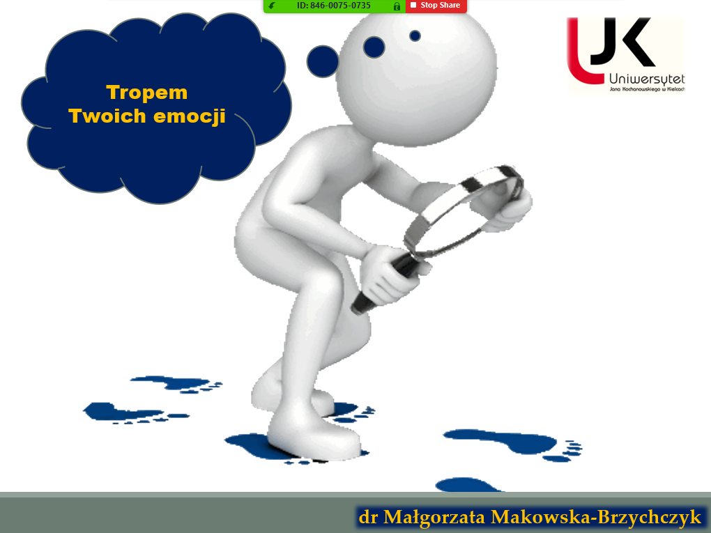 Plakat reklamowy wykładu pt Tropem twoich emocji dr Małgorzaty Makoweskiej
