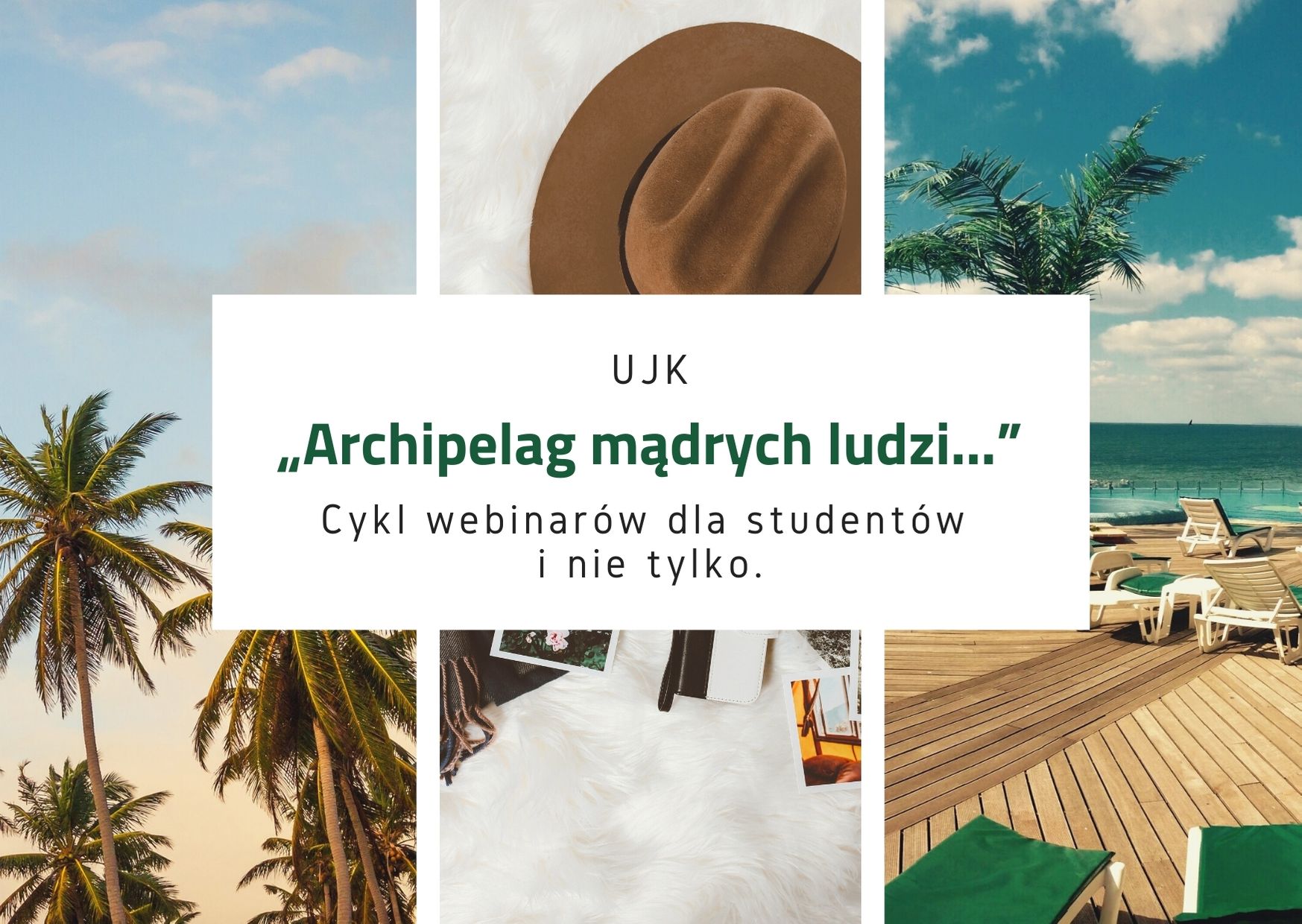 Zdjęcia przedstawiające plaże archipelagu. Promujący cykl webianrów z serii archipelag mądrych ludzi
