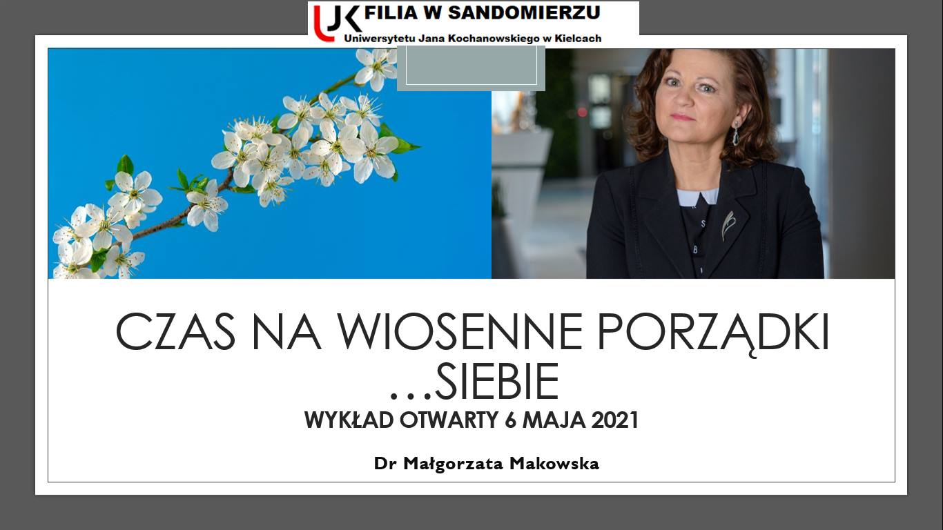 Reklama wykładu otwartego pt. Czas na wiosenne porządki